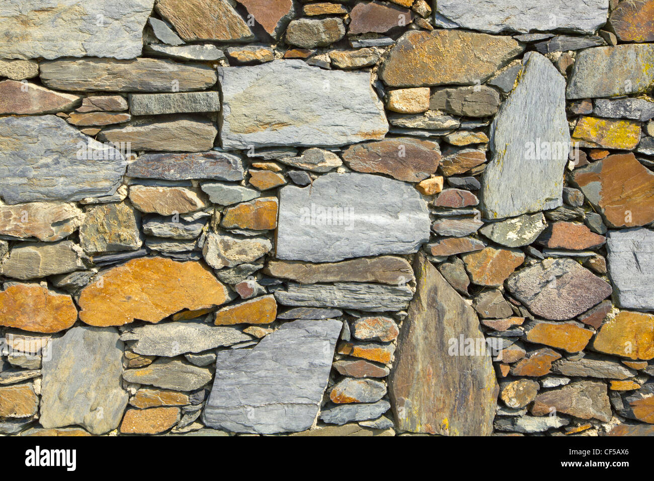 Un secco muro di pietra a Newport, Rhode Island Foto Stock