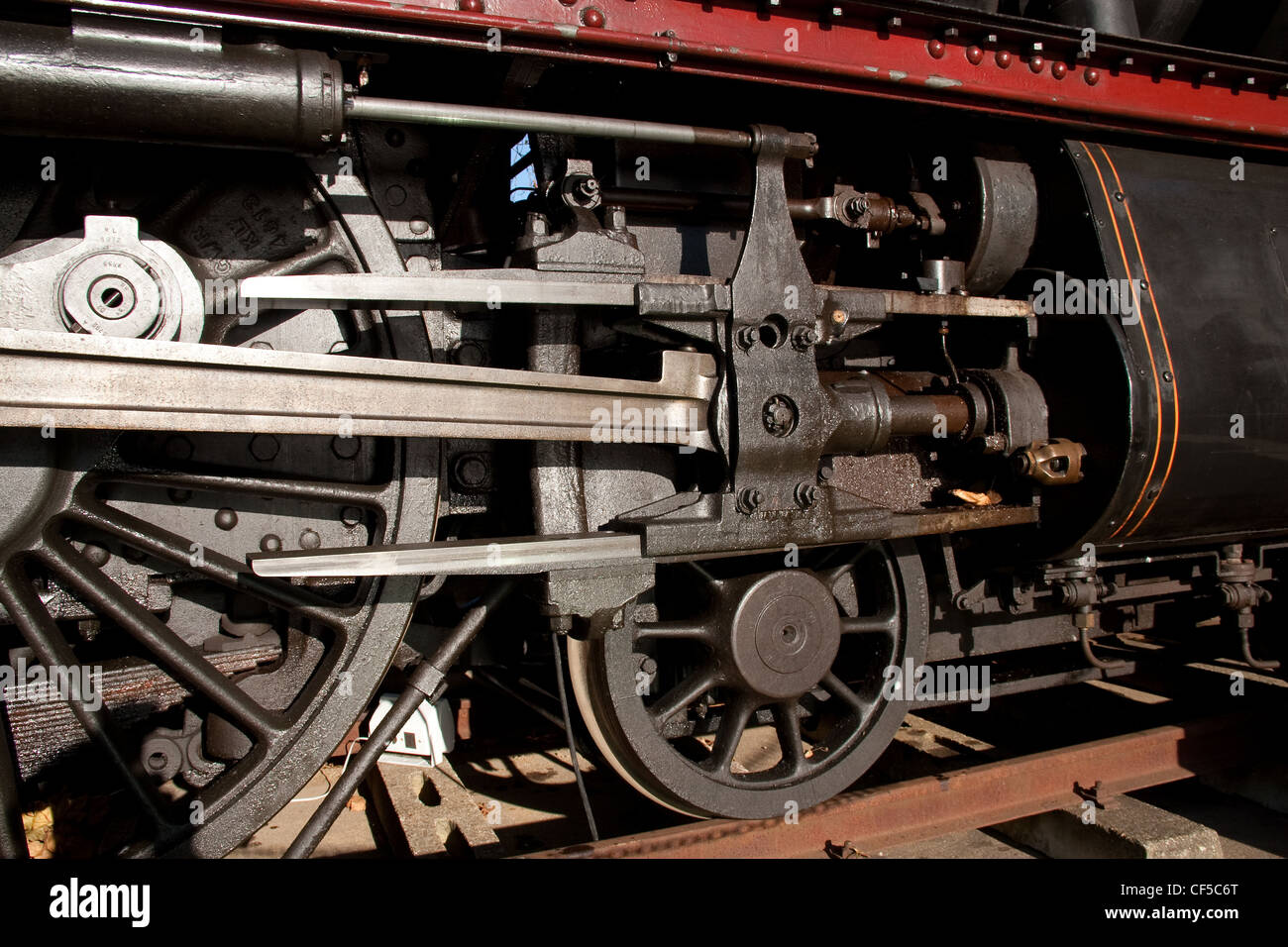 Red vapore locomotiva del treno Foto Stock