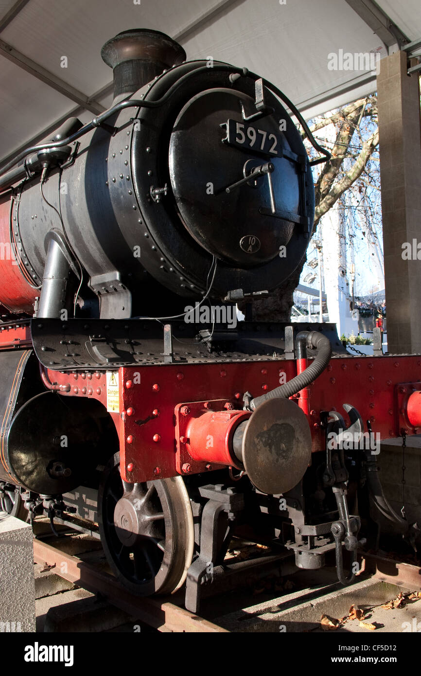 Red vapore locomotiva del treno Foto Stock