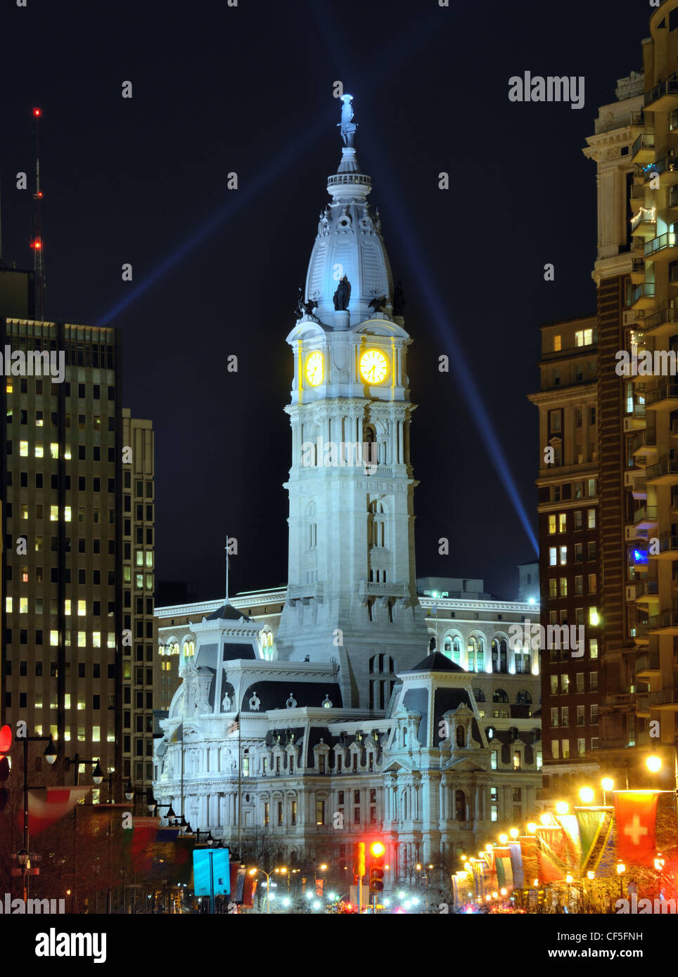 Philadelphia City Hall edificio su Benjamin Franklin Parkway Foto Stock