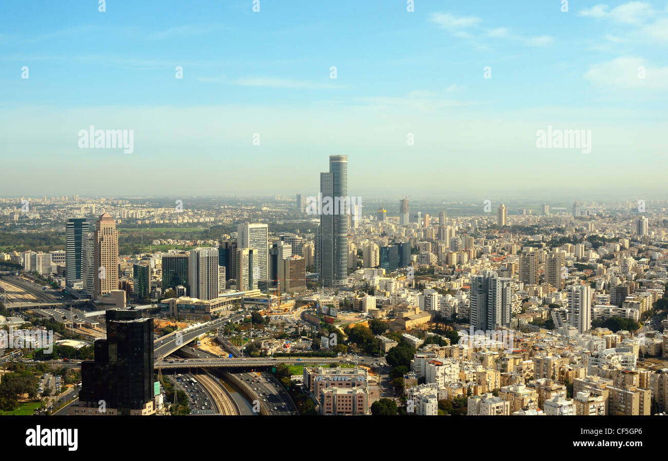 Vista aerea della città di Tel Aviv, Israele Foto Stock