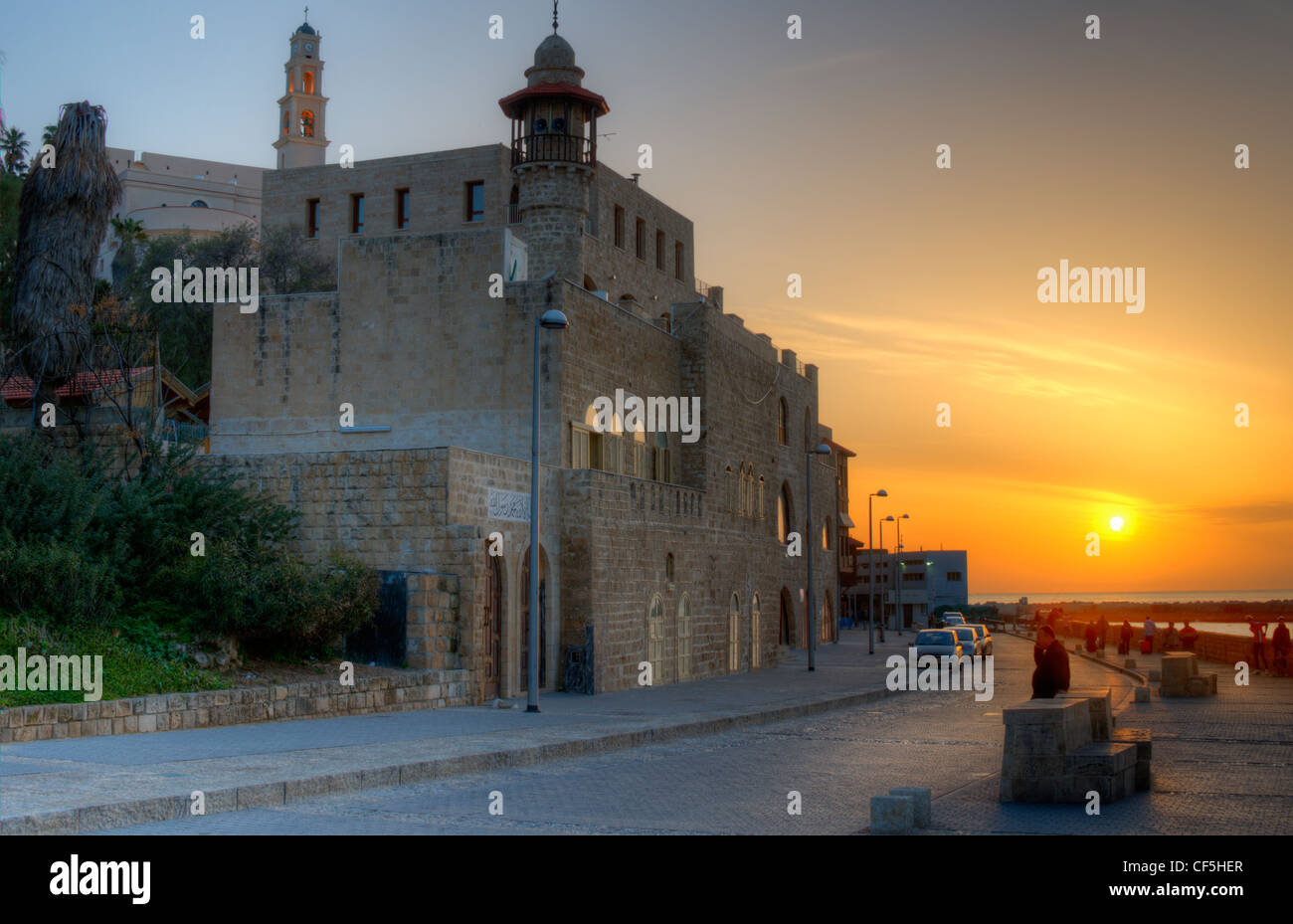 Vecchia Jaffa a Tel Aviv, Israele al tramonto. Foto Stock