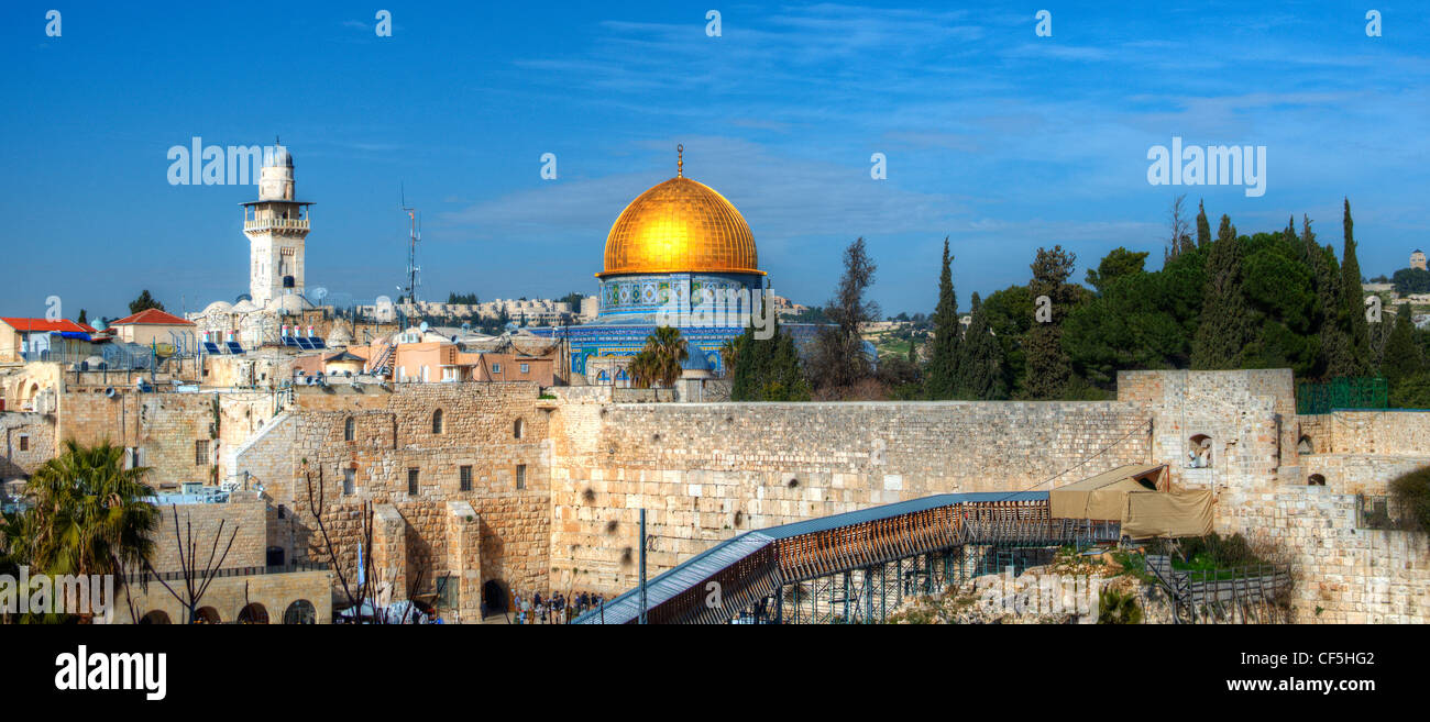 Gerusalemme, Israele panorama panorama urbano della città vecchia. Foto Stock