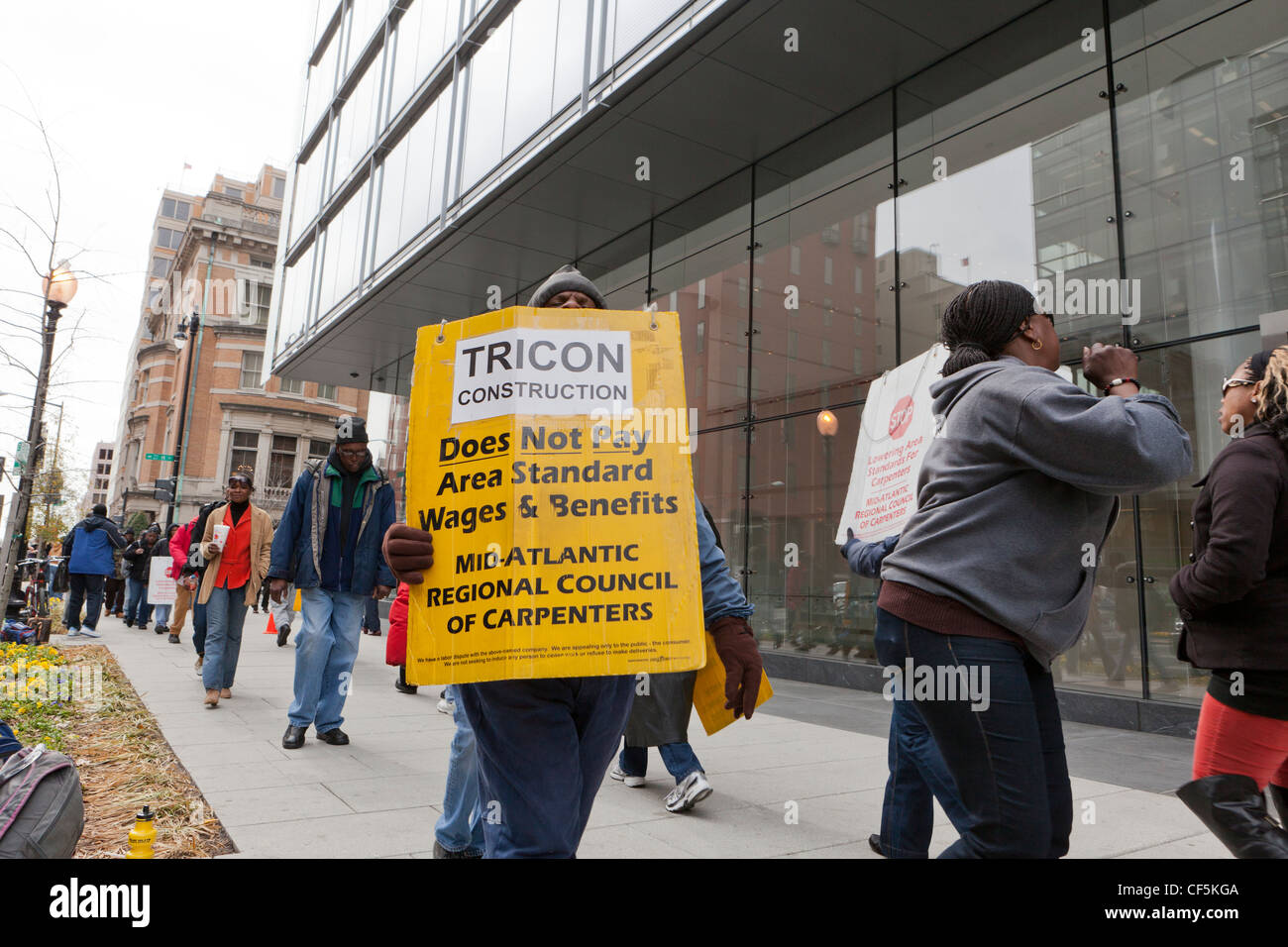 Carpentieri in sciopero Foto Stock