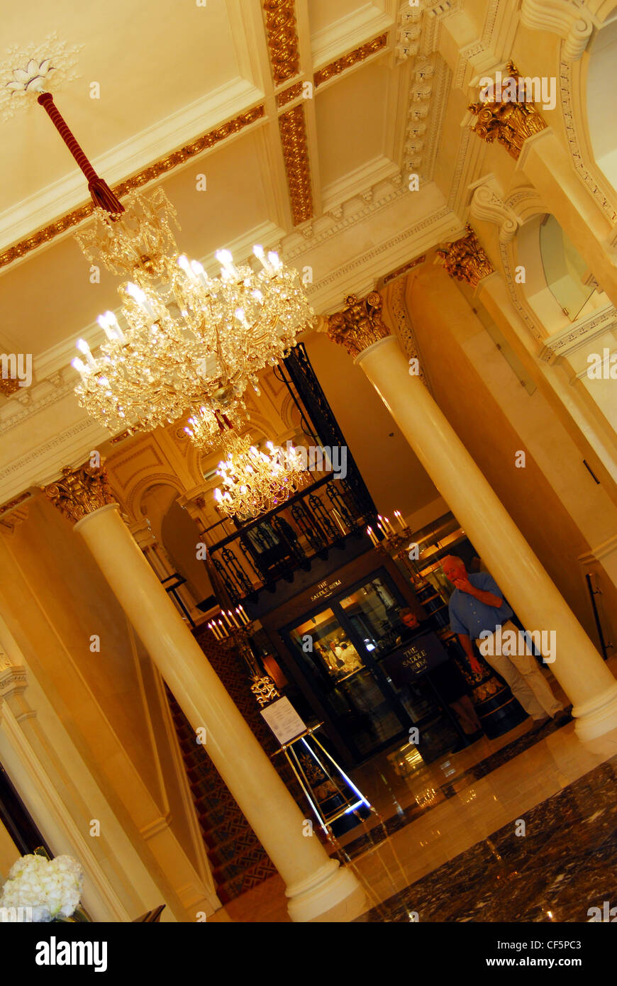 La hall del Shelbourne Hotel in St Stephen's Green a Dublino. Foto Stock