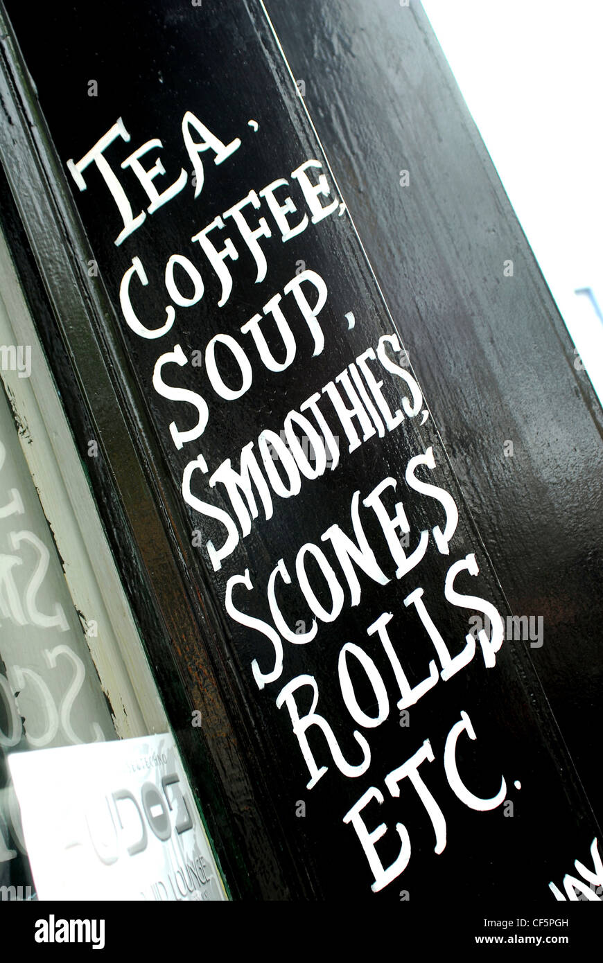 Una chiusura di un segno ristorante nel centro di Cork. Foto Stock