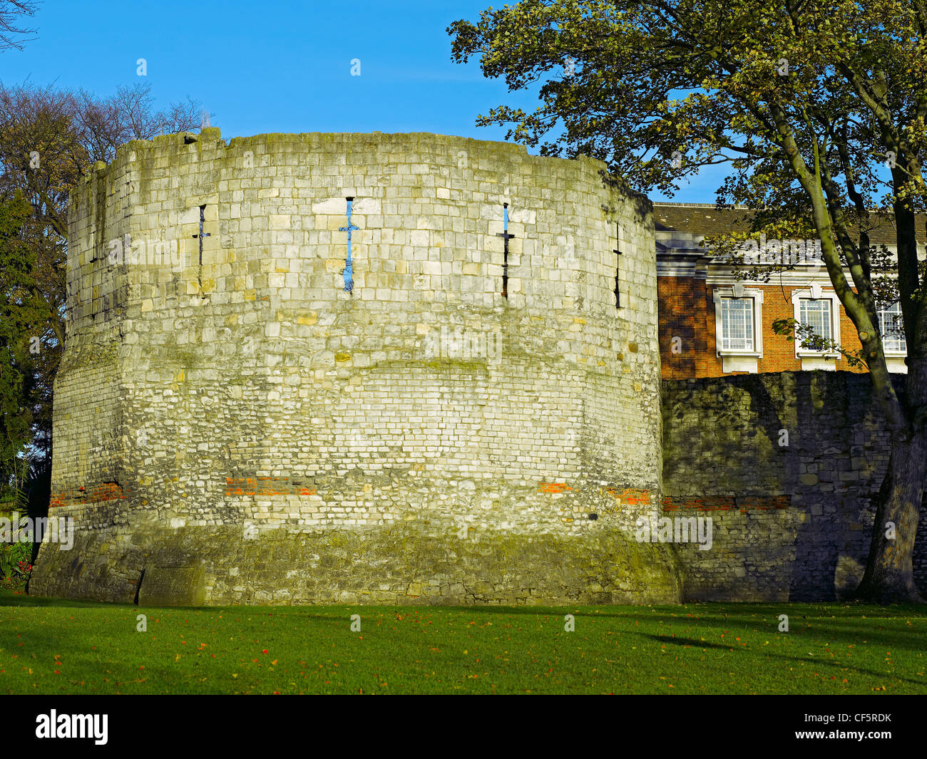 La torre Multangular (York è rimasta solo la torre romana) nel Museo Giardini. La torre fu probabilmente costruita nei primi anni del terzo cen Foto Stock