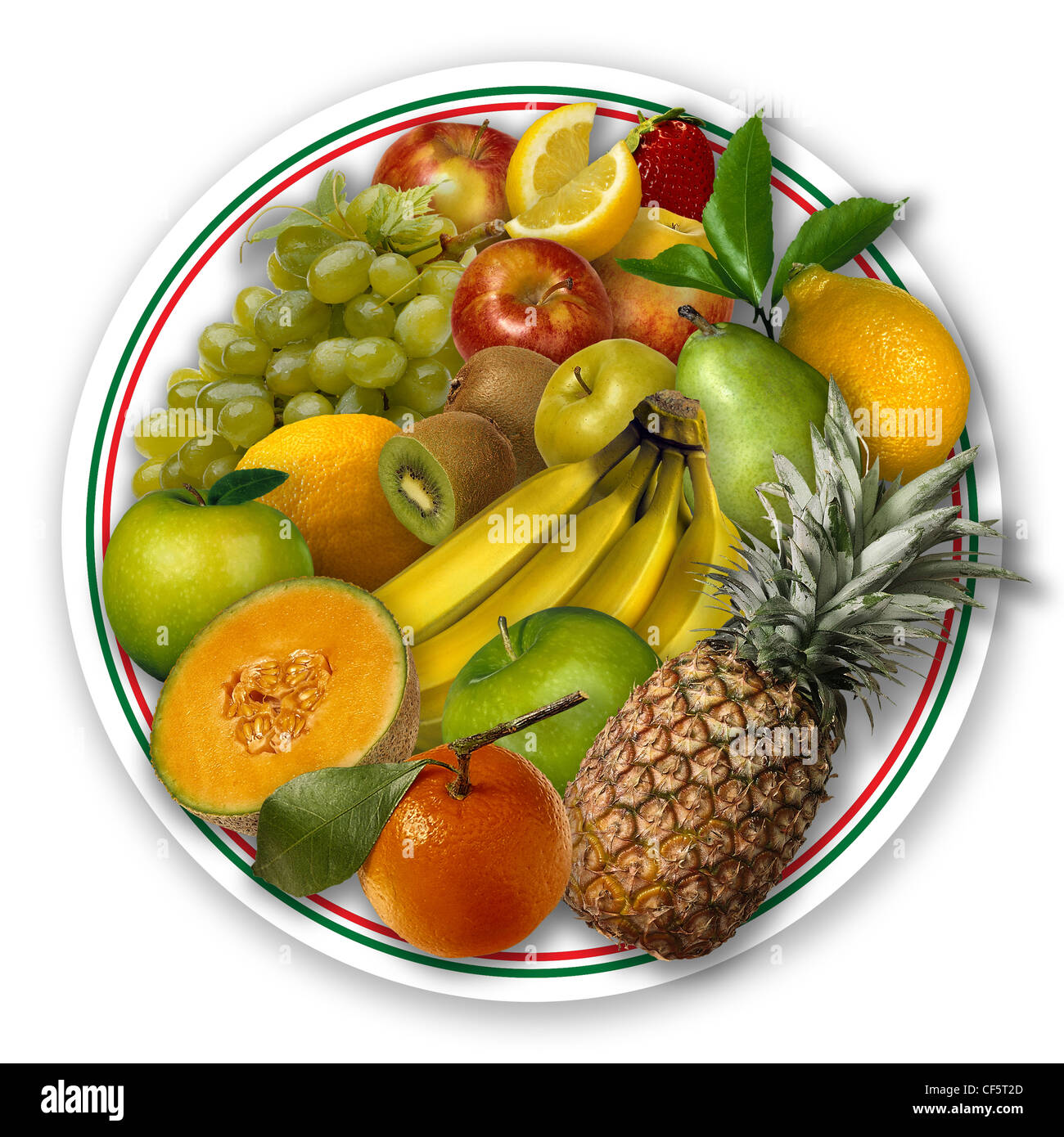 Ancora vita immagine di un piatto di frutta Foto Stock
