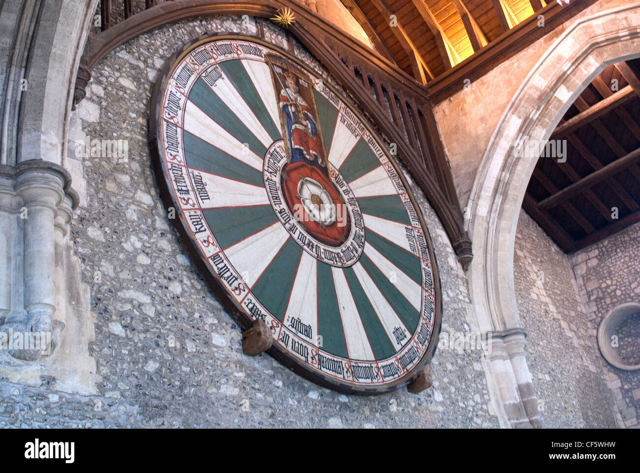 La tavola rotonda nella sala grande. Anche se ormai noto che sono state costruite nel XIV secolo e ridipinti nel suo presente Foto Stock