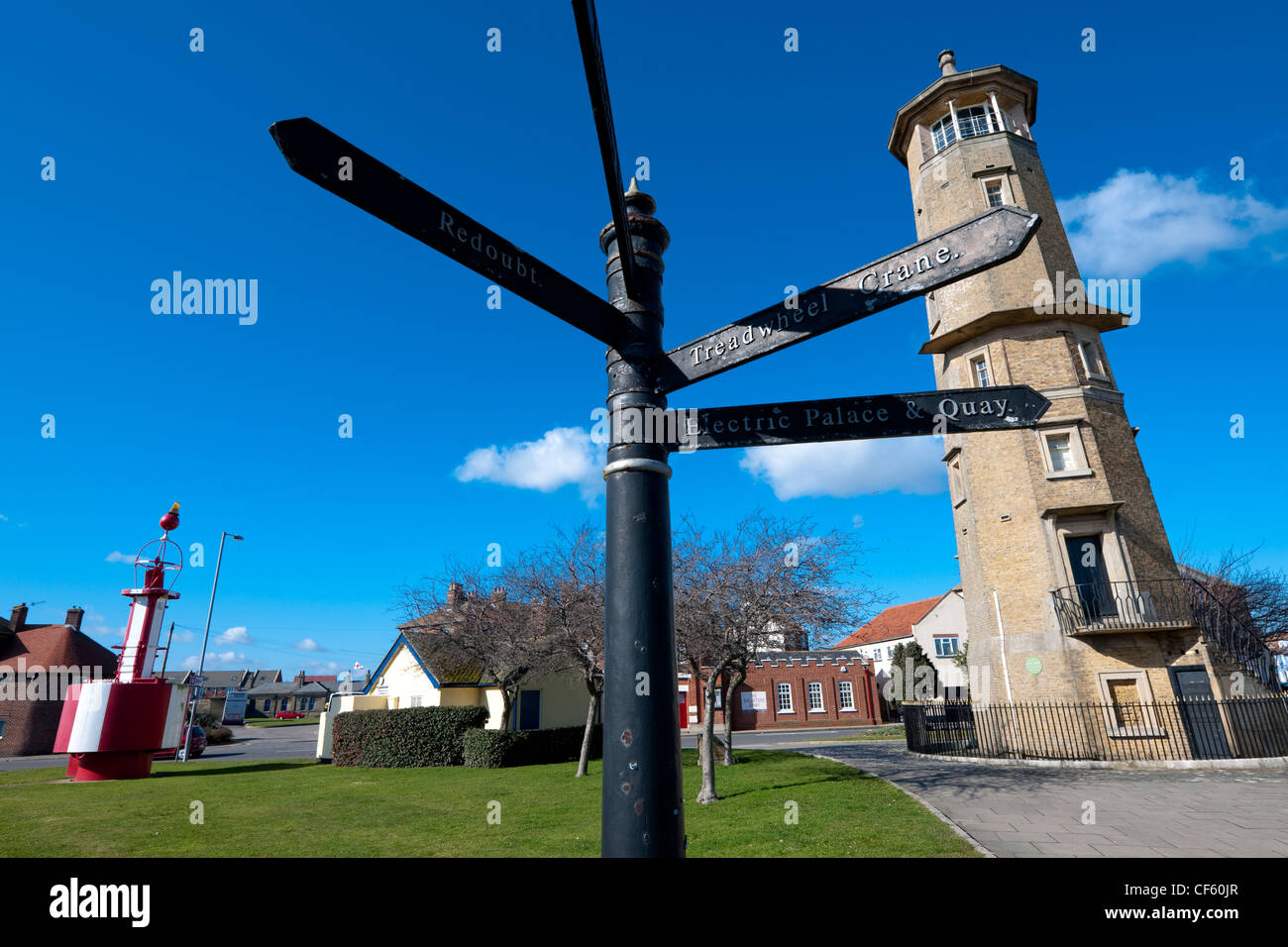 Harwich alto faro, costruito da John Rennie Senior in 1818 e smantellata nel 1863. Essa segna la fine del 81 miglio ess Foto Stock
