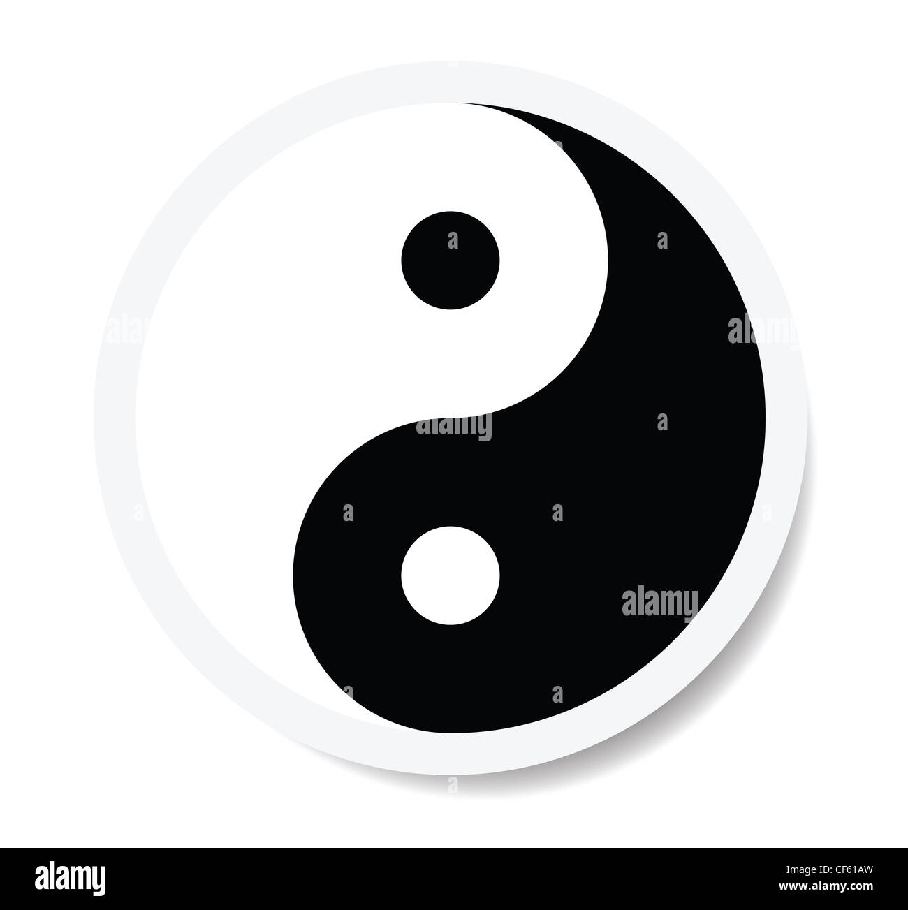 Yin Yang simbolo come adesivo. Foto Stock