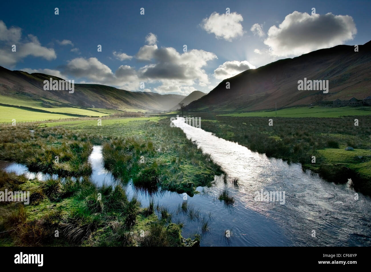 Una vista lungo la valle di Martindale. Leggenda locale afferma che la valle ha ricevuto il suo nome da San Martino Vescovo di Tours, ren Foto Stock