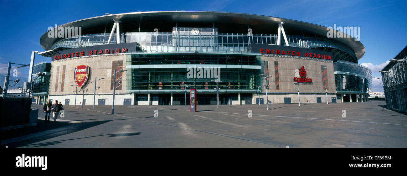 Vista esterna dell'Emirates Stadium che è casa di Arsenal Football Club. Aperto nel luglio 2006, lo stadio è stato costruito b Foto Stock