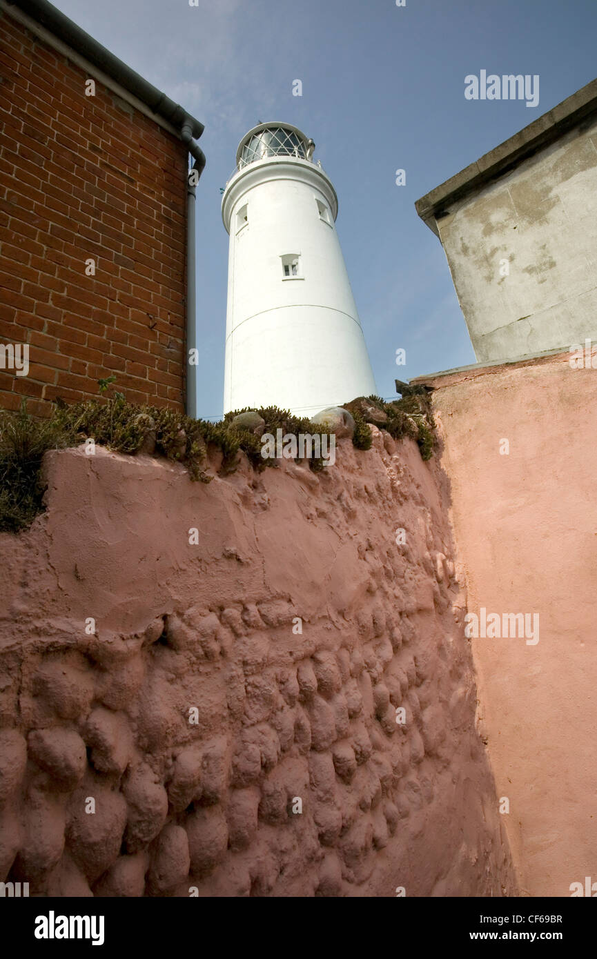 Suffolk parete rosa e Southwold Faro. La stazione di Faro è stata elettrificata e automatizzate nel 1938. Foto Stock