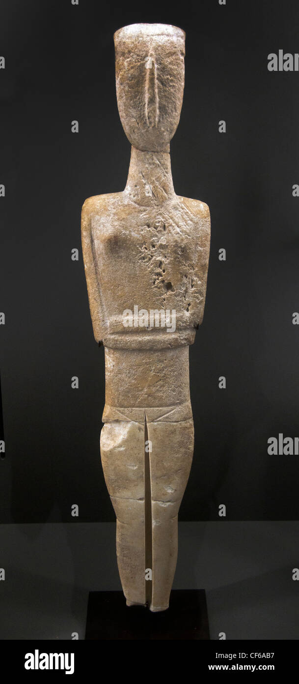 Gruppo di Syros statuetta femminile delle Cicladi precoce II 2700 - 2300 tipo BC Spédos Cicladi Grecia greco Foto Stock