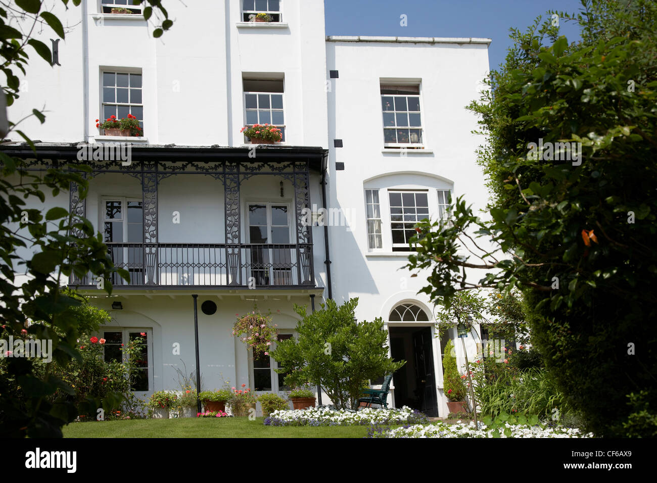 Vista esterna di una casa di Downshire Hill in Hampstead. Foto Stock