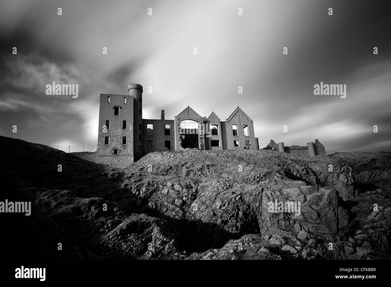 Il castello di Slains, Aberdeenshire, Scozia Foto Stock