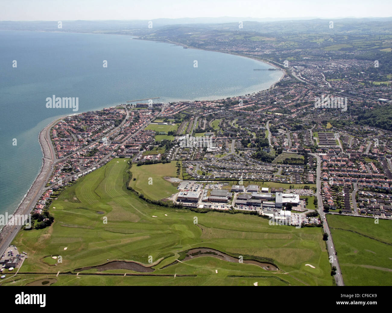 Immagine aerea di Rhos sul mare, Colwyn Bay, il Galles del Nord Foto Stock