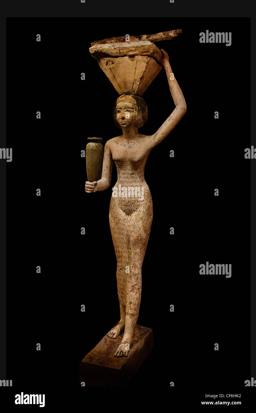 Porteuse d'offrandes Egypte servo femmina xii Dinastia 1950 BC offerte di supporto Egitto 12 Dynasty 1950 BC egiziano Egitto Foto Stock