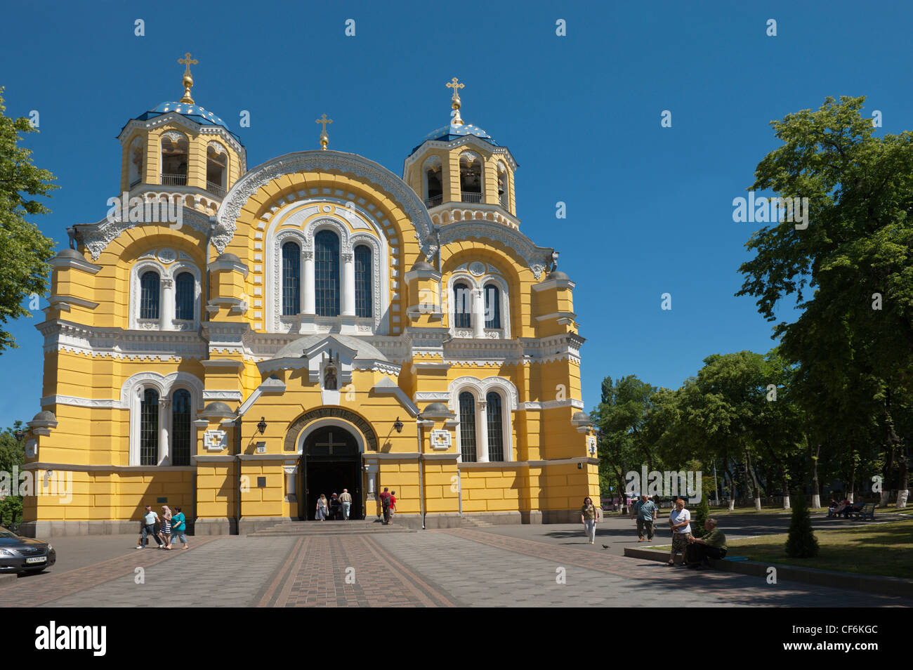 San Volodymyr Duomo, a Kiev, in Ucraina, in Europa. Foto Stock