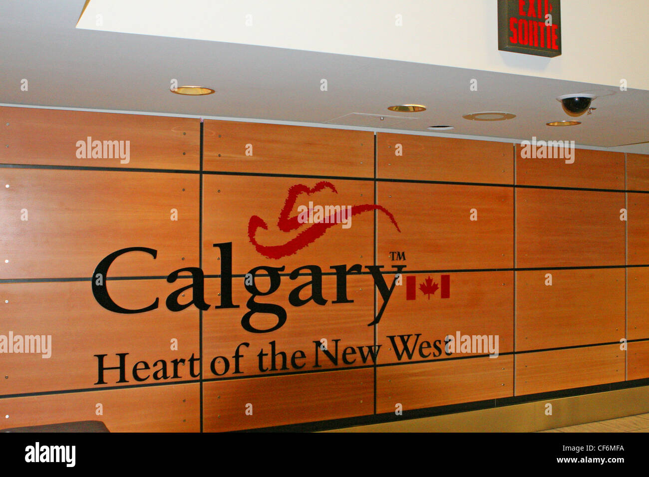 Calgary,'cuore del nuovo West' billboard Foto Stock