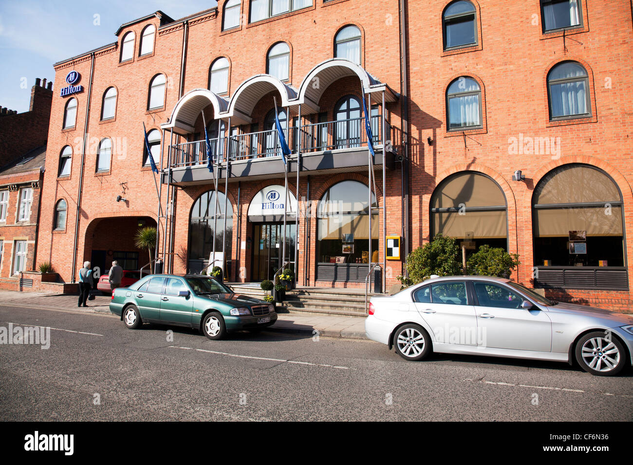 York City, nello Yorkshire, Inghilterra ingresso anteriore facciata di Hilton Hotel Foto Stock