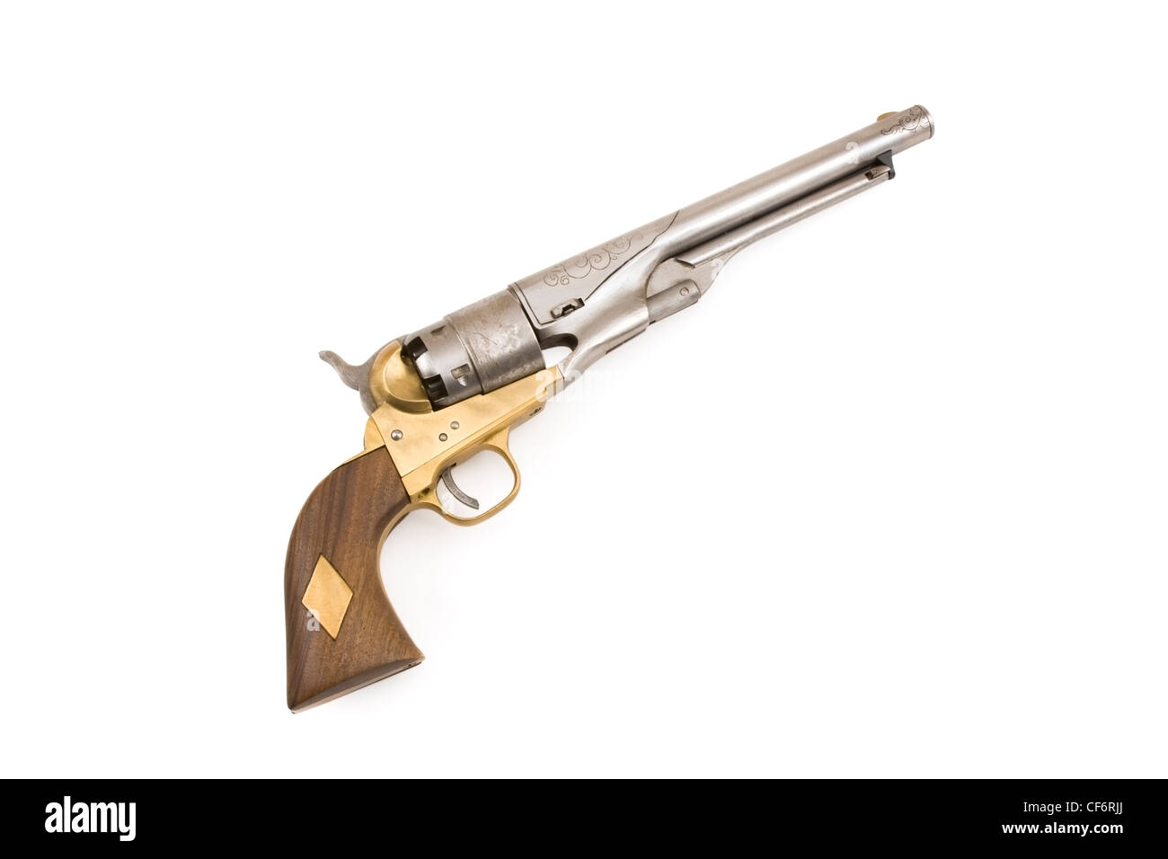 Vecchia PAC e la sfera di revolver isolati su sfondo bianco. Foto Stock