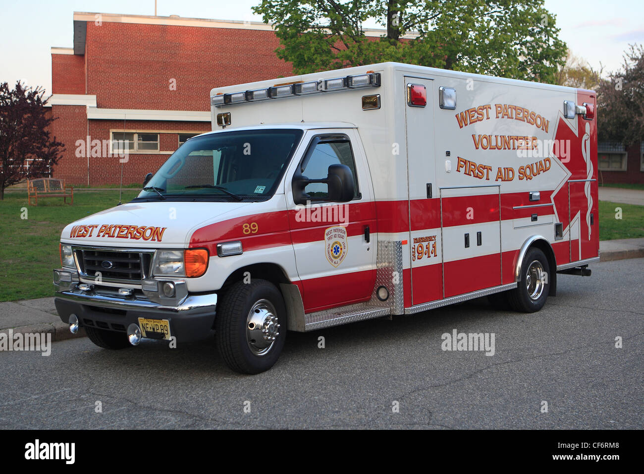 Ford ambulanza West Paterson volontario prima squadra di aiuto. Foto Stock