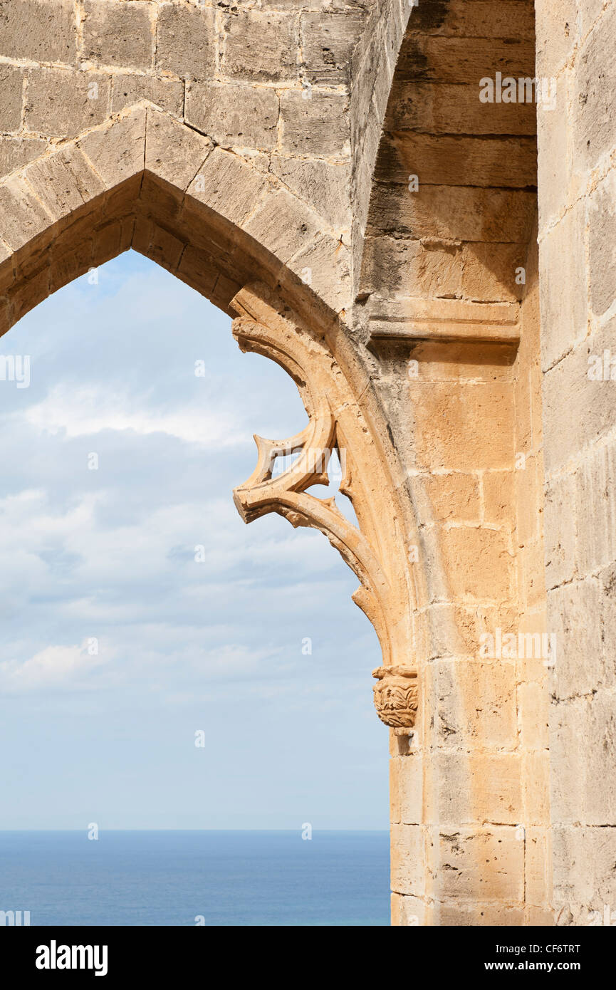 Dettaglio di Bellapais abbey, Cipro Foto Stock
