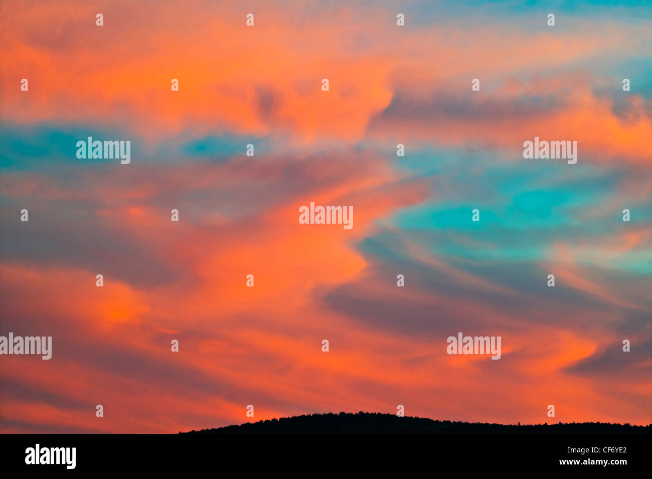 Sunset, Cattedrale Rock, Red Red Loop Road, il Red Rock State Park, vicino a Sedona, in Arizona, USA, America del Nord. Foto Stock
