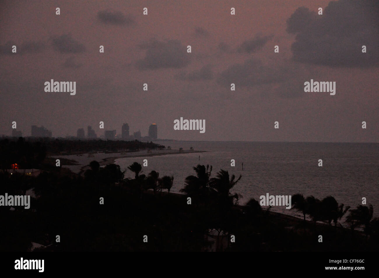 Miami mono tono drammatico dramma serale Foto Stock