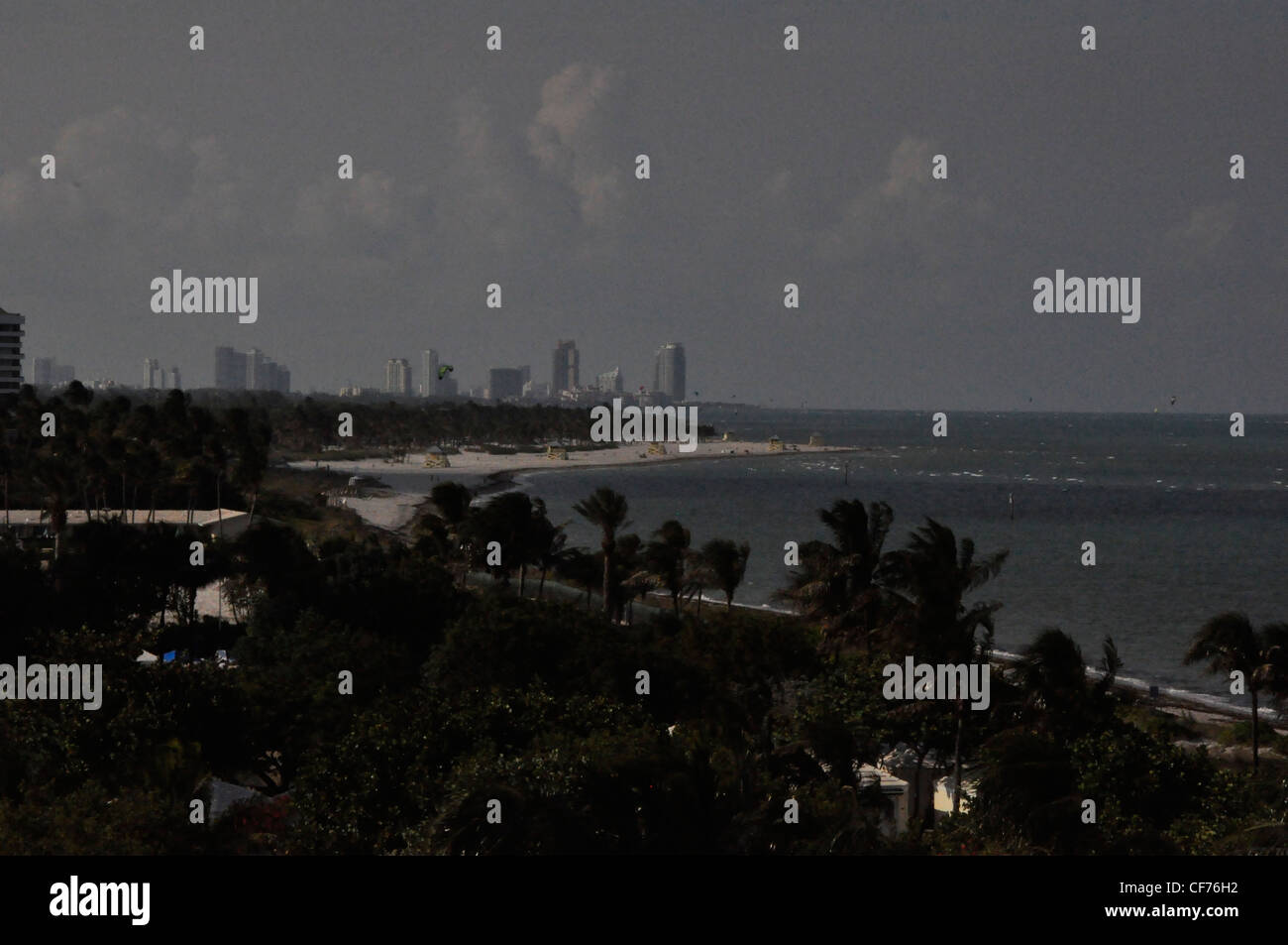 Miami mono tono drammatico dramma serale Foto Stock