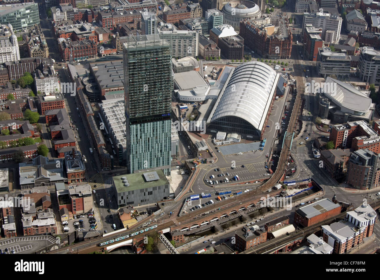 Vista aerea di Beetham Tower e il Gmex centro convegni Manchester Foto Stock