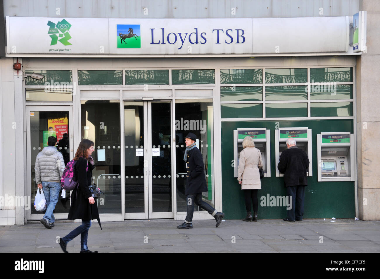 Lloyds TSB Bank bancomat London 2012 Olympic sponsor Foto Stock