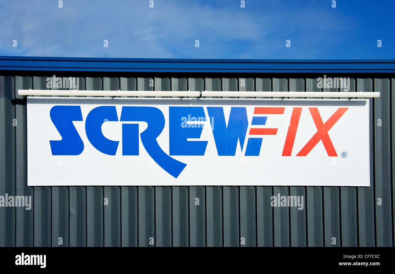 Screwfix logo aziendale Segno Foto Stock