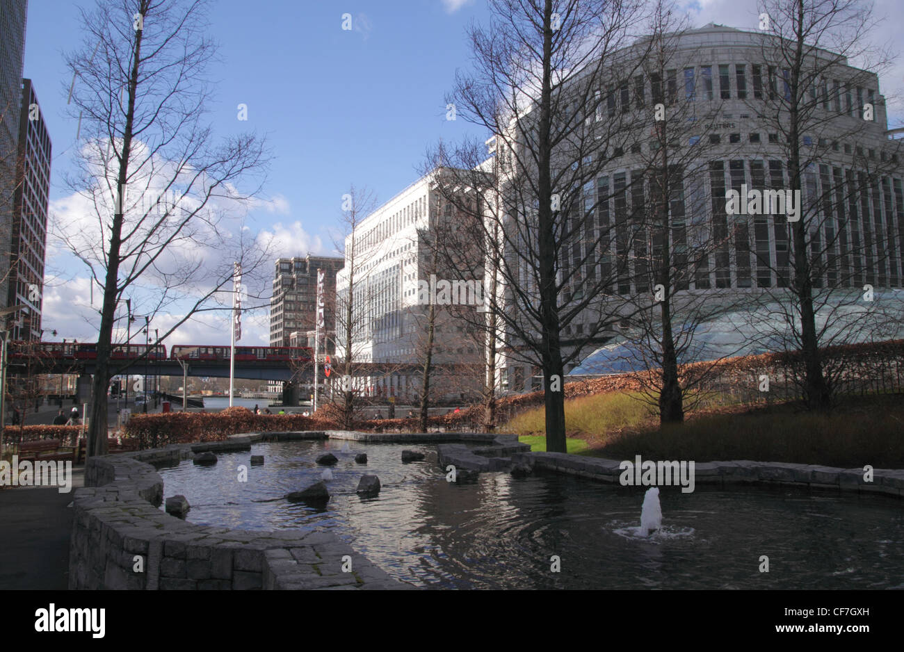 Giubileo Park Canary Wharf Docklands di Londra Foto Stock