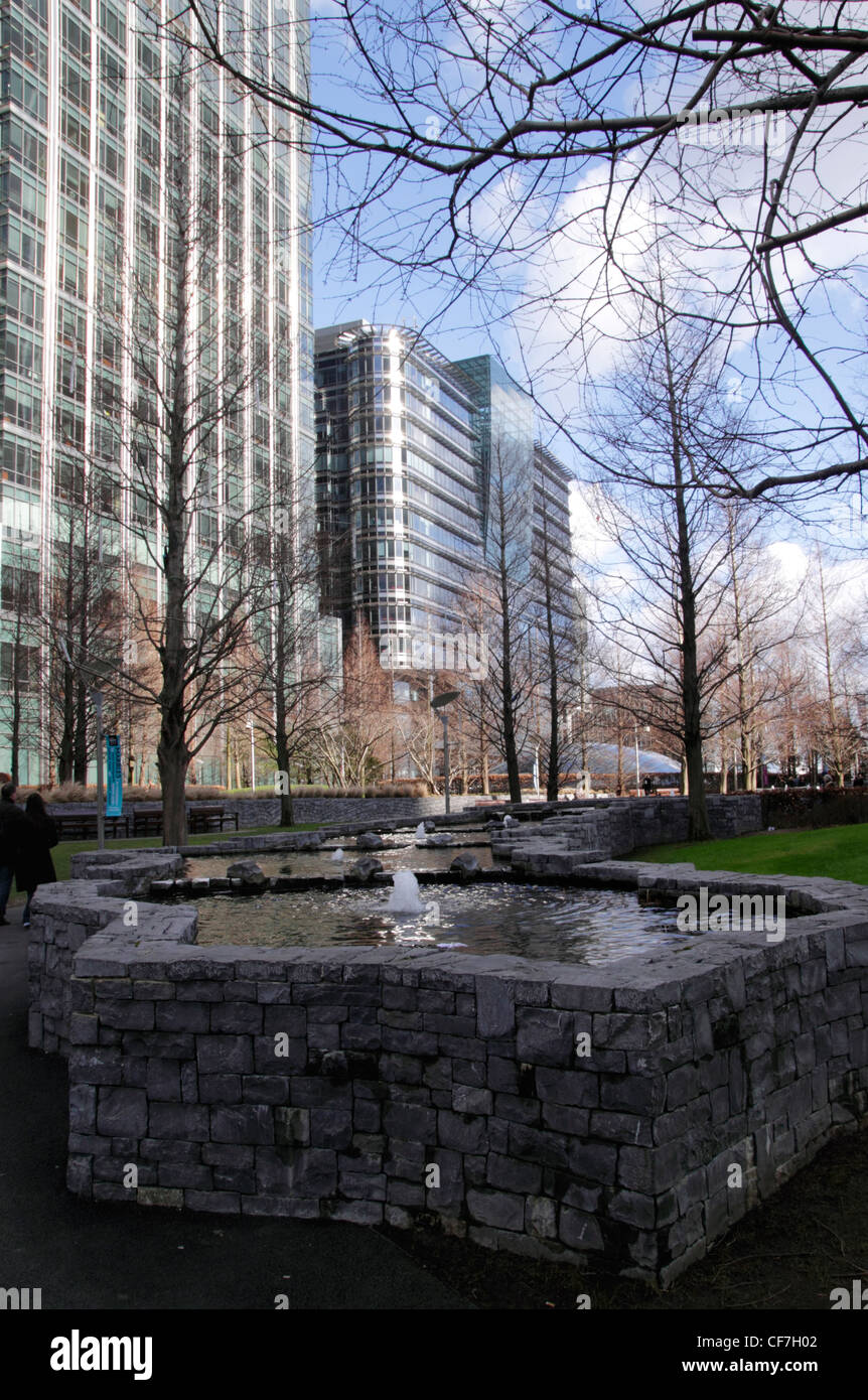 Giubileo Park Canary Wharf Docklands di Londra Foto Stock