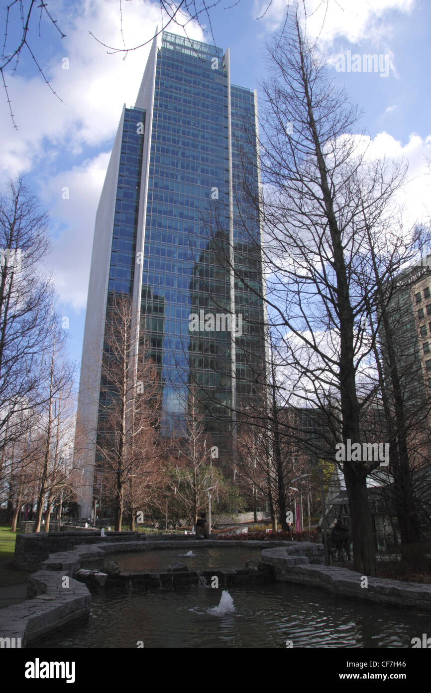 Giubileo Park Canary Wharf Docklands di Londra Foto Stock