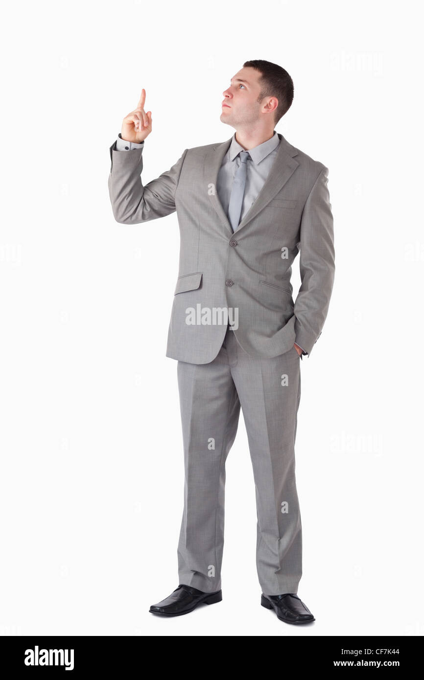 Ritratto di un uomo di affari rivolti a uno spazio vuoto Foto Stock