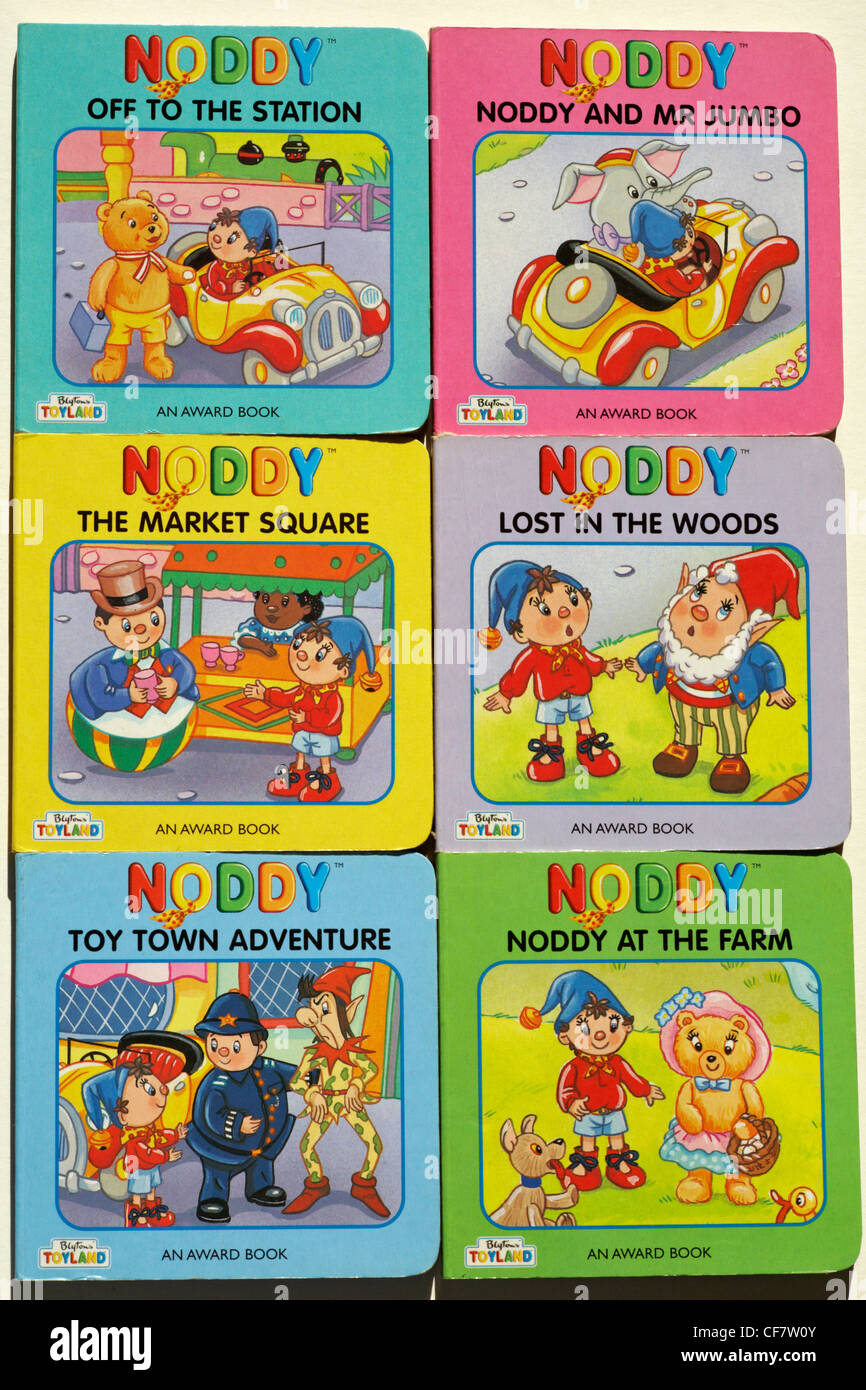 Selezione di little Noddy libri - Noddy presso la fattoria, perso nei boschi, Noddy e signor Jumbo, Toy Town avventura, la piazza del mercato, Off per la stazione Foto Stock