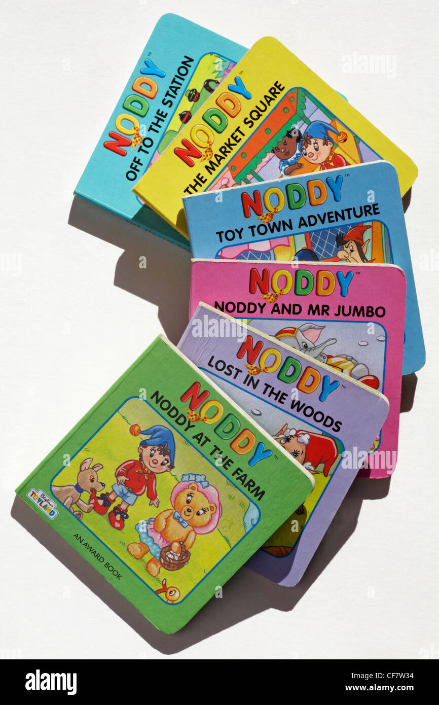 Selezione di little Noddy libri - Noddy presso la fattoria, perso nei boschi, Noddy e signor Jumbo, Toy Town avventura, la piazza del mercato, Off per la stazione Foto Stock