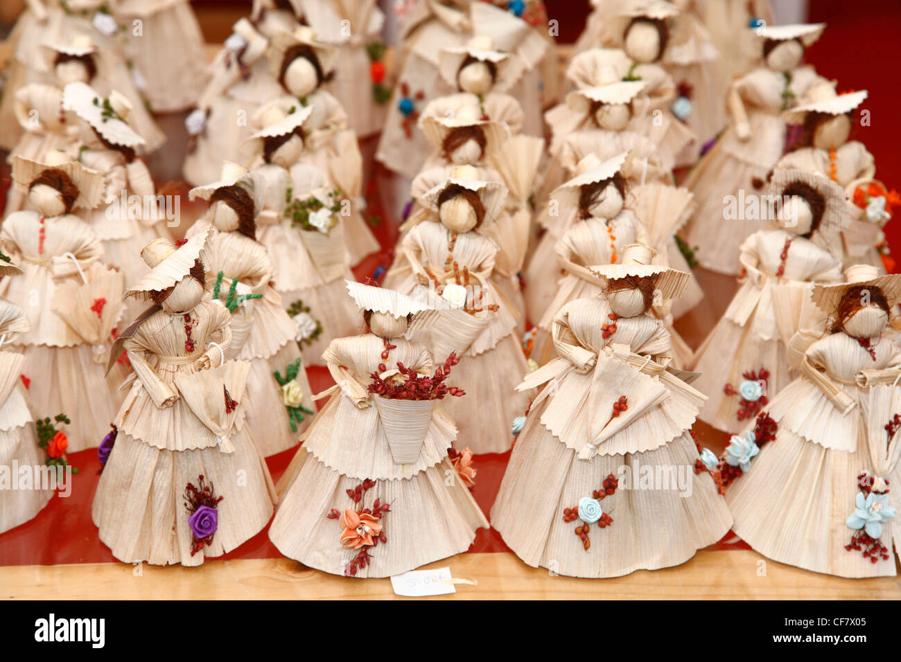 Isole Azzorre artigianale: bambole realizzate da Corn buccia Foto Stock