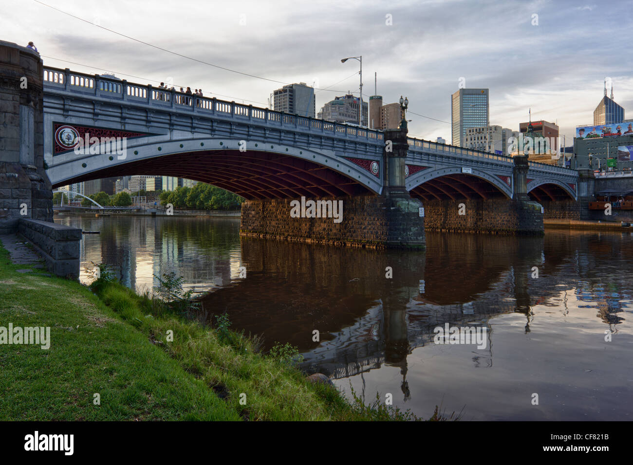 Princes Bridge, il centro di Melbourne, Australia Foto Stock