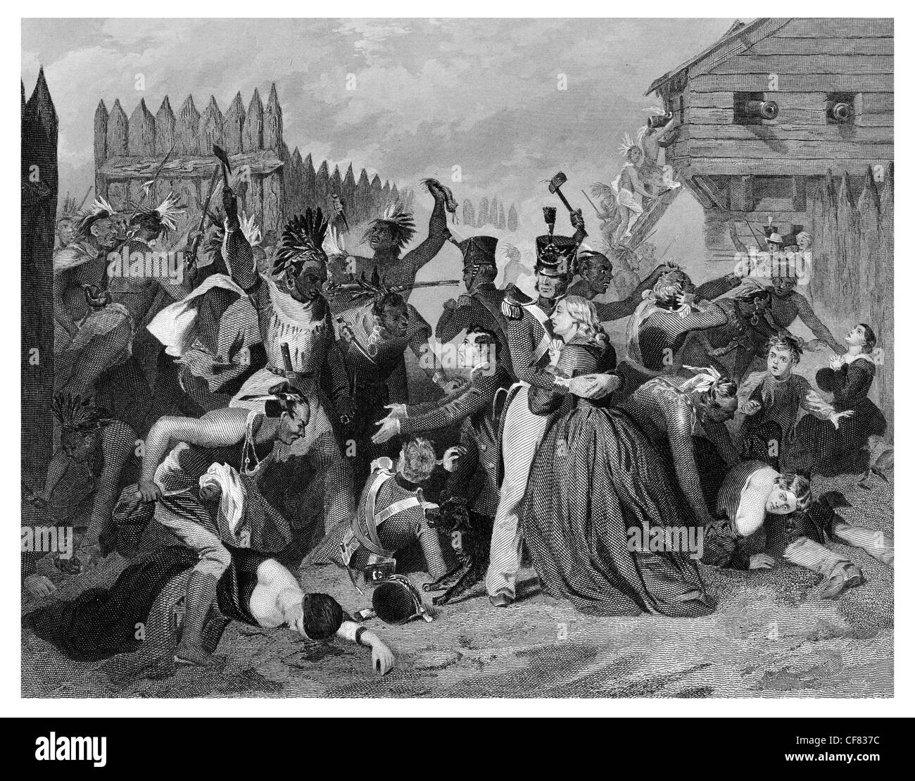 Fort Mims massacro 1813 Foto Stock