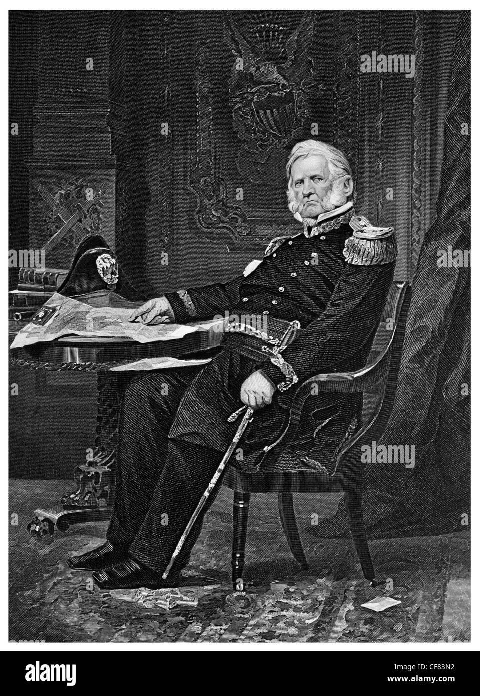 Winfield Scott dell'esercito degli Stati Uniti in generale 1786 1866 Foto Stock
