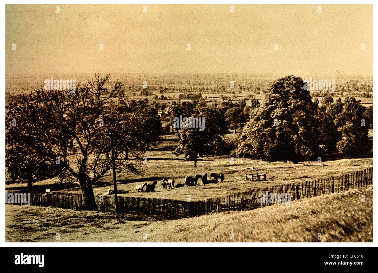 La battaglia di Edgehill Prima Guerra Civile Inglese Kineton 1642 Re Carlo il Parlamento 1930 Warwick Warwickshire West Midlands Foto Stock