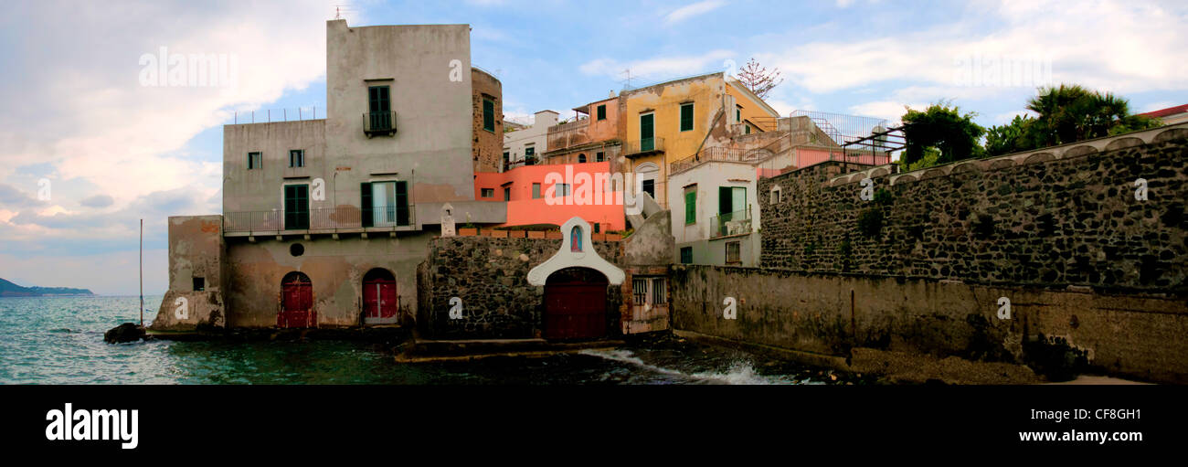 Vista panoramica di Ischia Ponte, Napoli Foto Stock