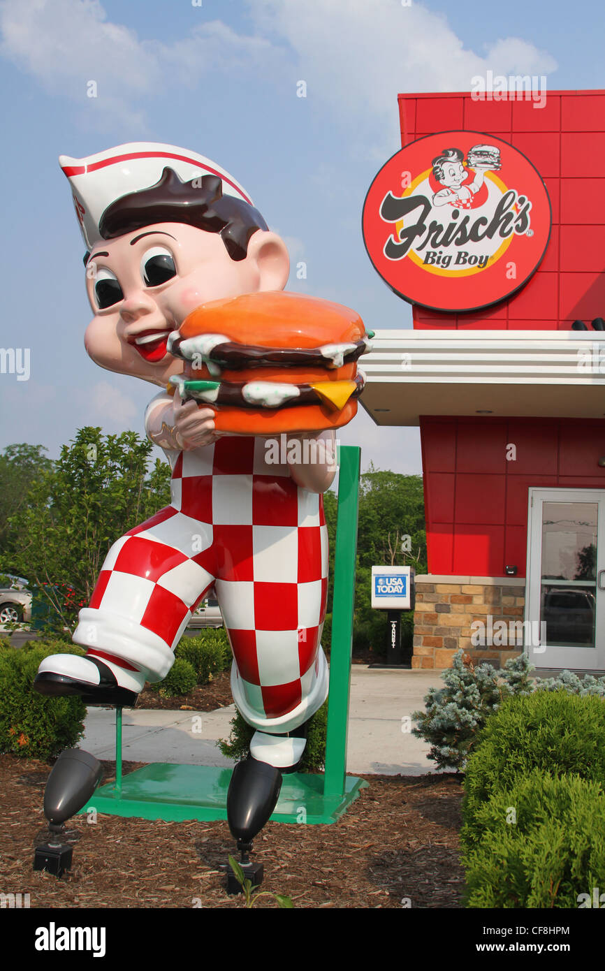 Big Boy. Il Mascot o icona di Big Boy ristoranti. Frisch la Big Boy ristorante, Beavercreek, Dayton, Ohio, Stati Uniti d'America. Foto Stock
