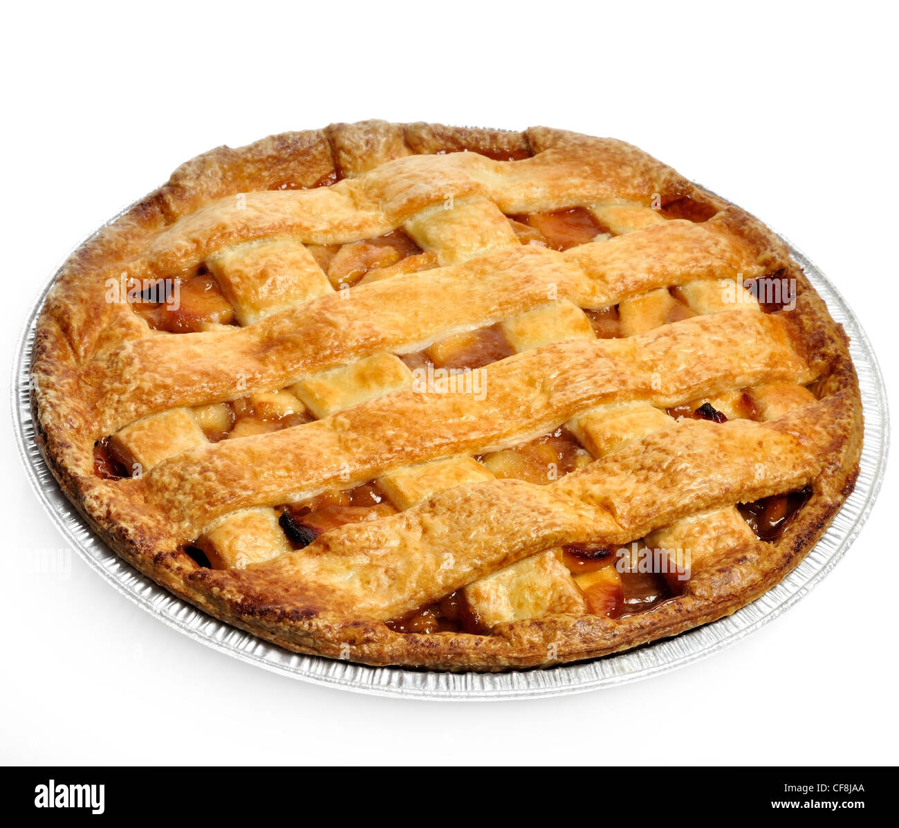 La torta di mele su sfondo bianco Foto Stock