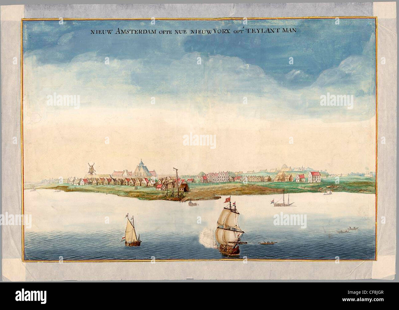 Vista di New York da Johannes Vingboons, circa 1664 Foto Stock
